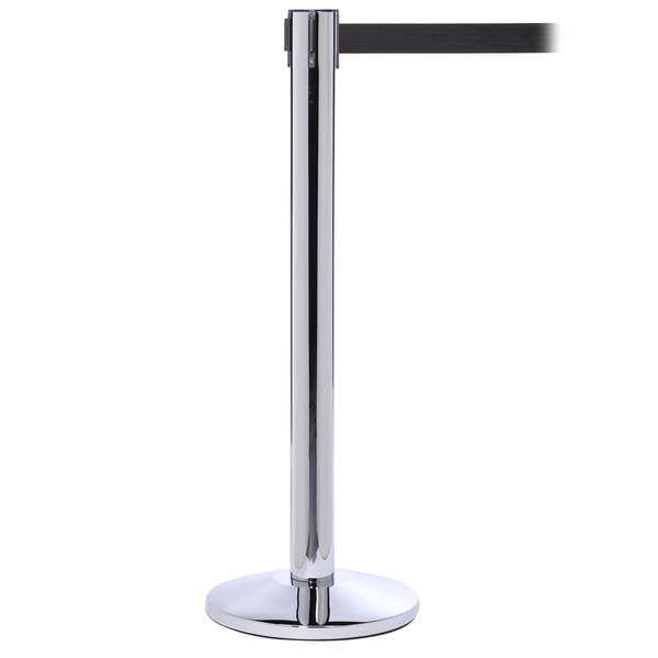 Queue Solutions QueuePro 300, Polished Stainless Steel, 16' Dark Gray Belt PRO300PS-DGY160
